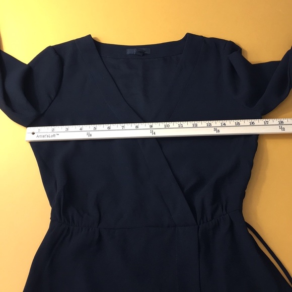 J Crew Black Drapy Faux Wrap Top Peplum Blouse - Picture 9 of 14